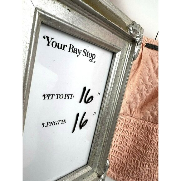 Billabong Top L Crop Puff Sleeve Off Shoulder Ruffle Blouse Boho Beach Stretch - Picture 6 of 6